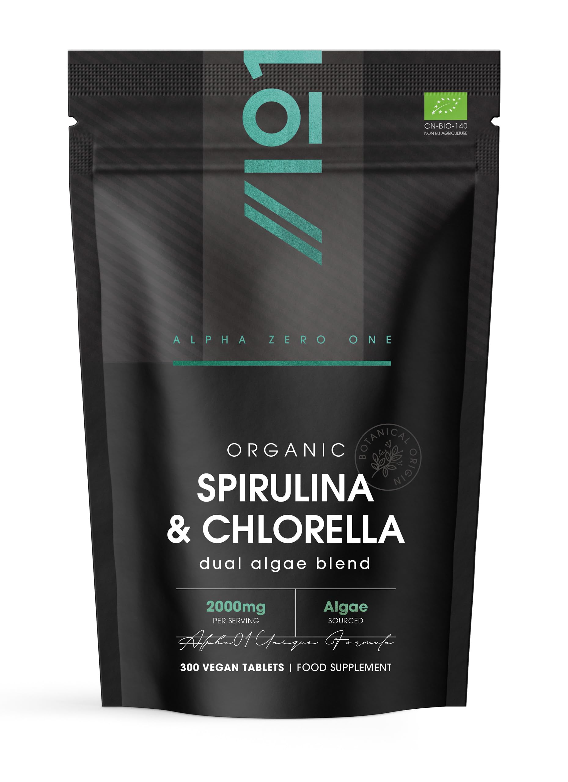 Organic Spirulina & Chlorella 2000mg - 300 Tablets - Broken